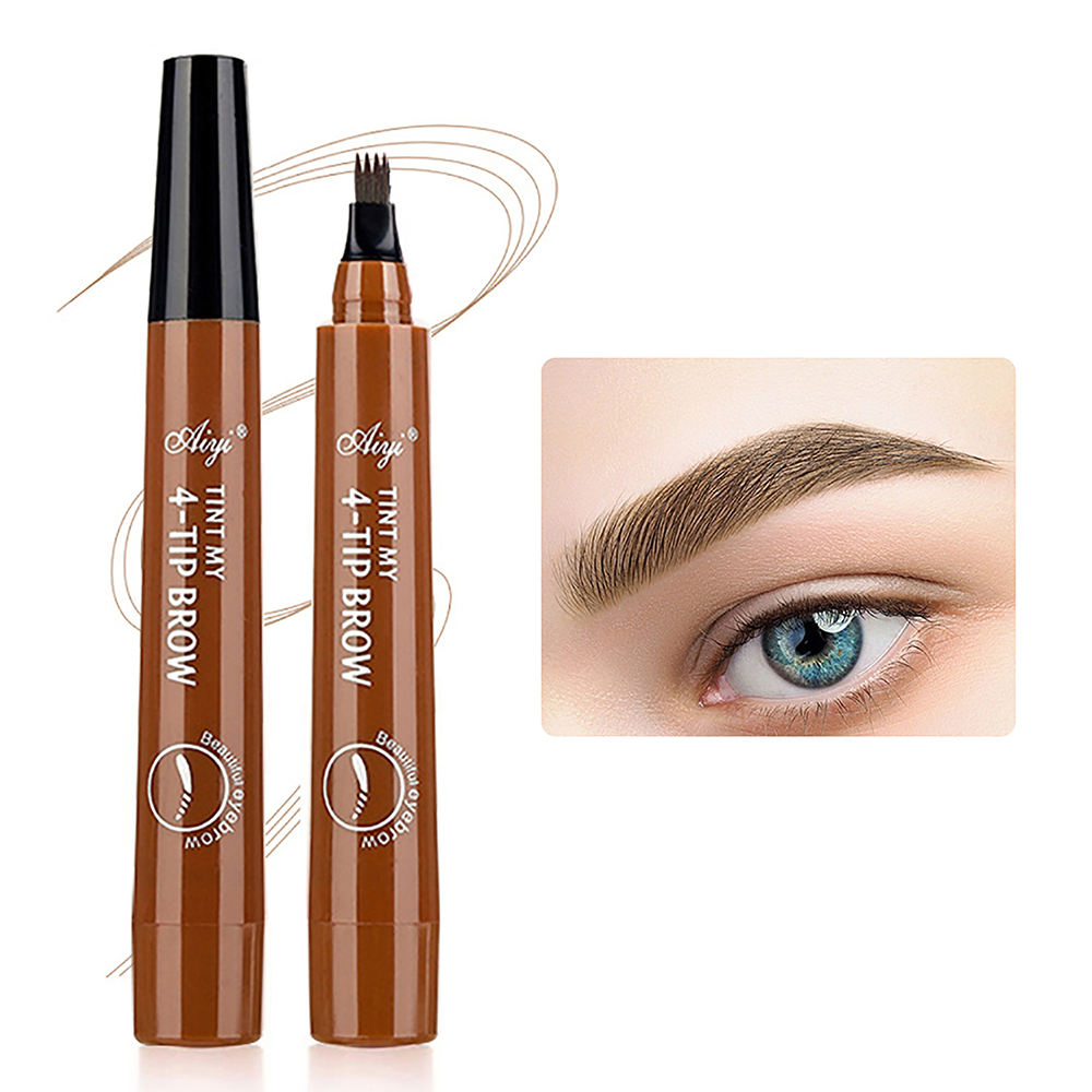 Water-resistant four-end eyebrow pencil, non-smudged, long-lasting