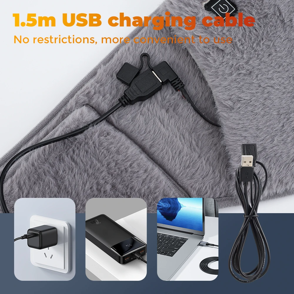 Electric Heated Waist Warmer Cold-Proof Uterus Warming Belt, USB Charging Graphene Heating