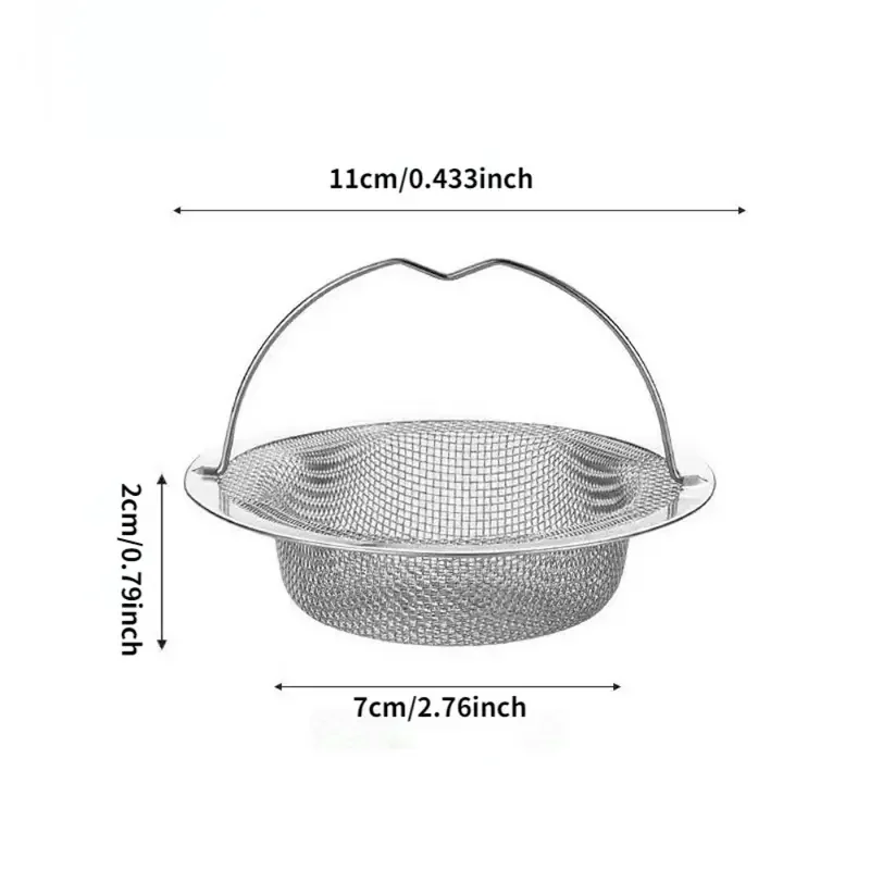 Stainless Steel Kitchen Sink Filter, Garbage Food Residue Catcher, Hair Catcher for Bathtub Drain Protection