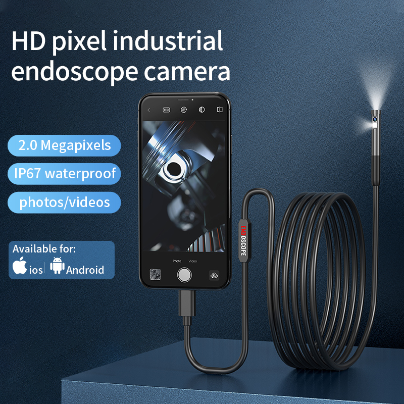 3 in 1 HD Endoscope Inspection Camera Mini Borescope for iPhone Android Type C USB Waterproof Pipeline Camera