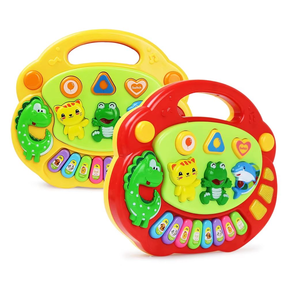 Kids Cartoon Piano Keyboard Game – Animal Sounds Flashing Lights Educational Instrument Toy