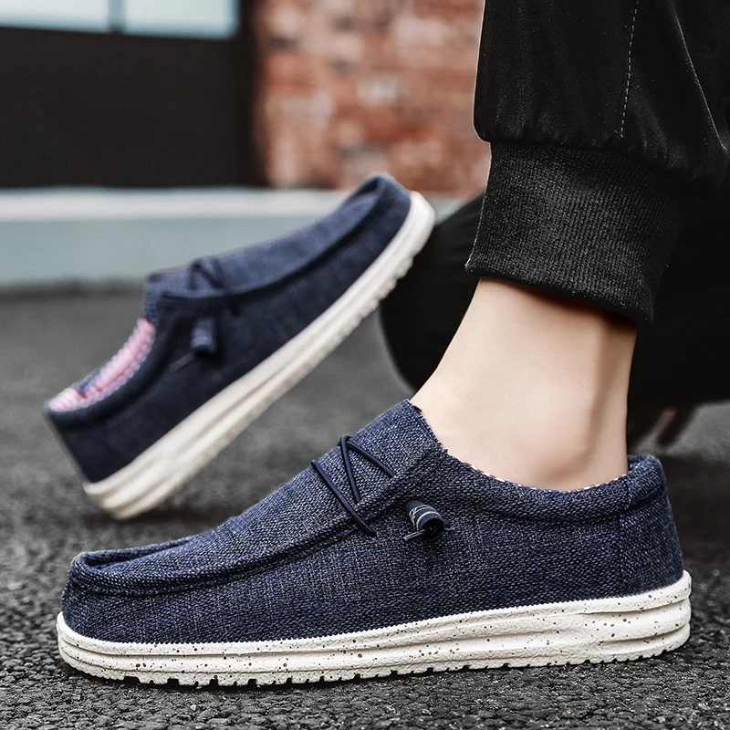 Slip on Men Casual Shoes Canvas Loafers Comfortable Walking Flats Moccasins Non Slip Sneakers