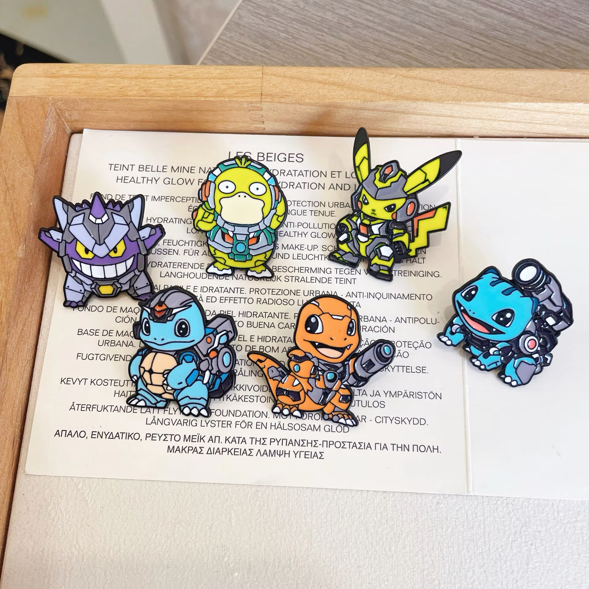 Pokemon Enamel Pins Set with Pikachu Squirtle Gengar Anime Lapel Pins