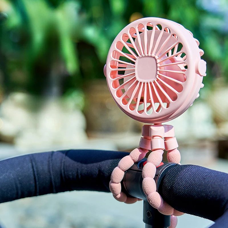 Portable Baby Stroller Fan – USB Rechargeable Clip-On Fan with 3 Speeds for Outdoor Use