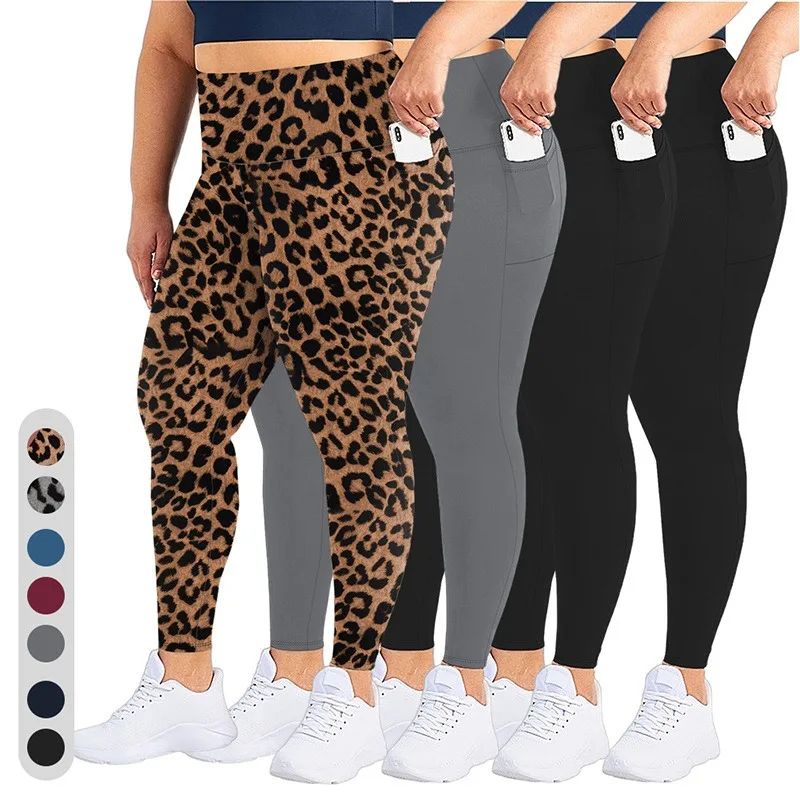 Women's High-Waisted Plus Size Butt-Lifting Yoga Leggings with Pockets – High Stretch Workout & Running Activewear