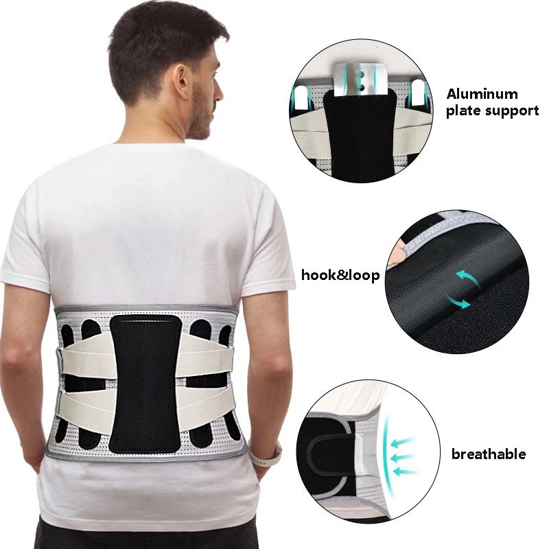 Back Brace for Lower Back Pain Relief with Support Plate, Breathable Lumbar Support Belt for Men & Women
