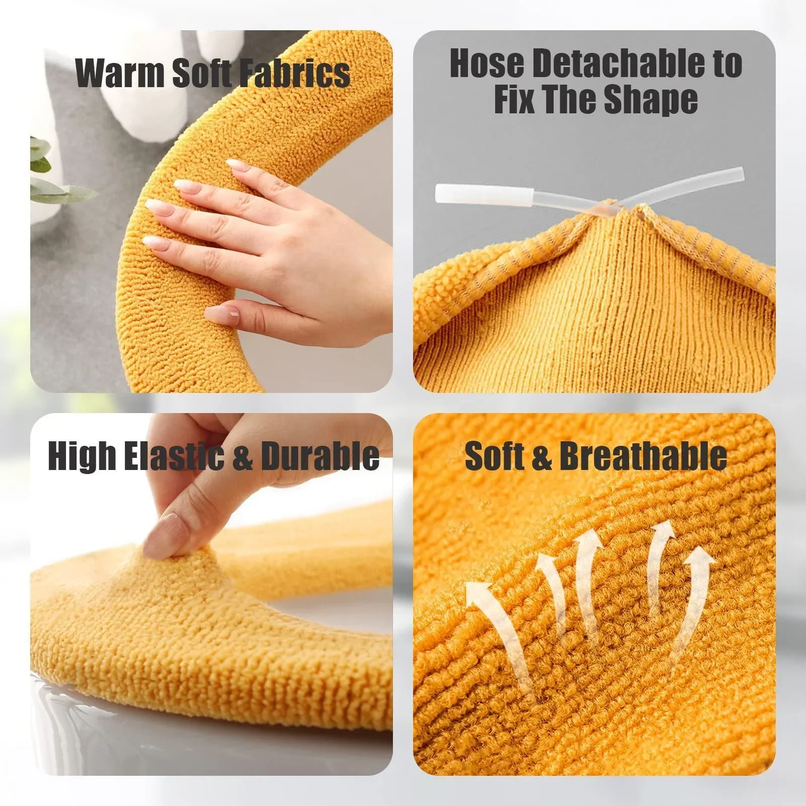 Soft Warm Toilet Seat Cover Elastic Washable Bathroom Seat Pad