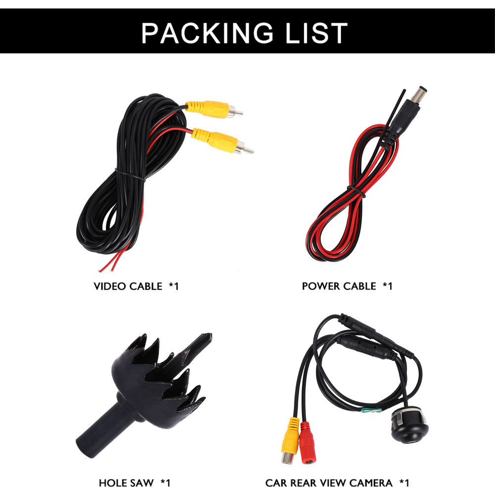 Car Backup Camera Rear HD, Wide Viewing Angle, CCD Camera, Night Vision