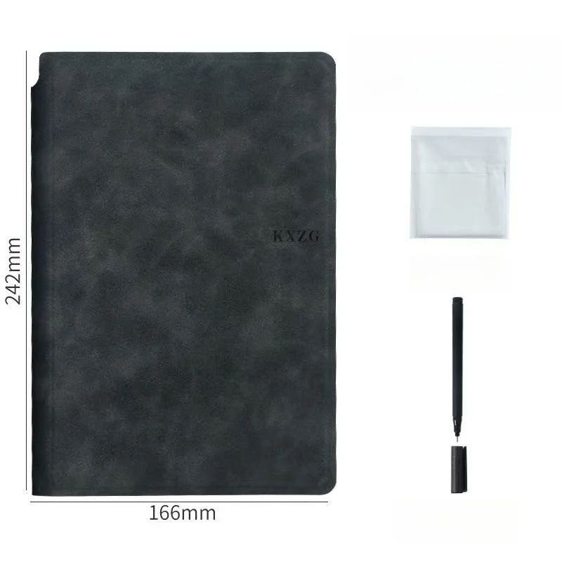 Reusable Whiteboard Notebook Set With Pen Erasing Cloth Leather Memo Pad Weekly Planner, Portable Stylish Office