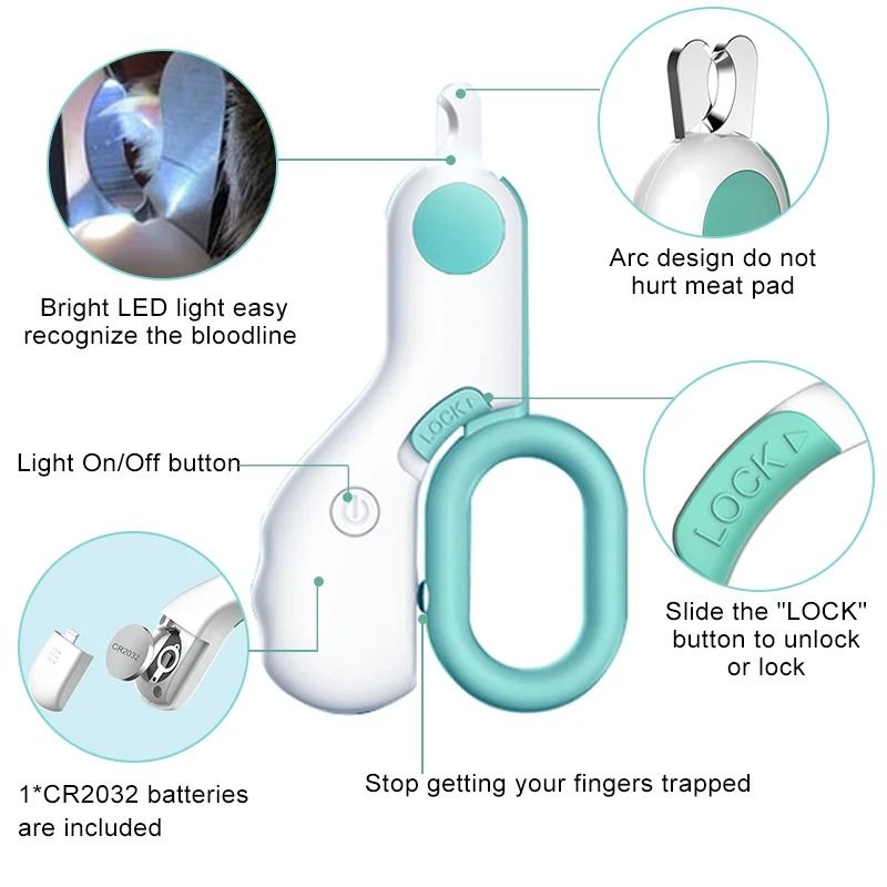 LED-Illuminated Pet Nail Clipper