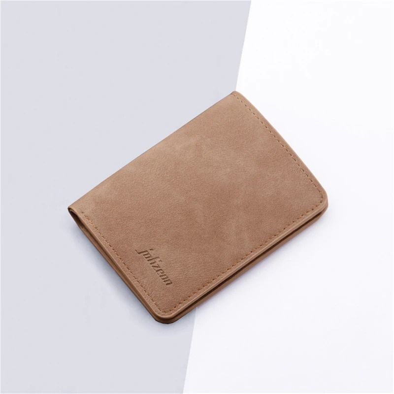 Mini Thin Vertical Wallet – Slim PU Leather Card Holder & Coin Pouch