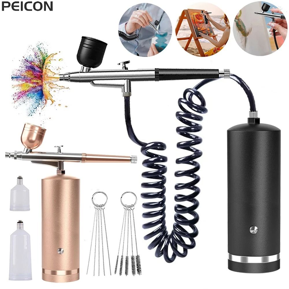 Airbrush with Compressor Mini Spray Gun Electric Paint Gun for Art Cake Nails and Crafts