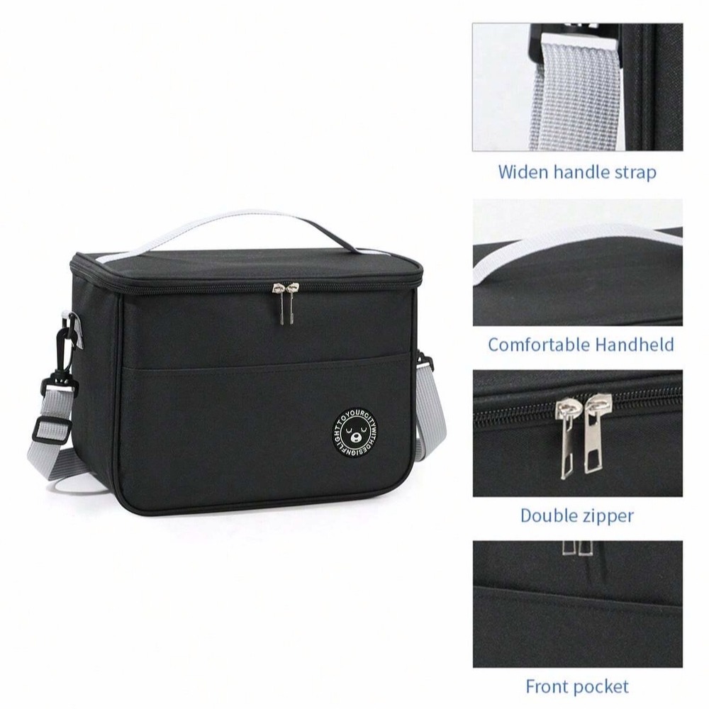Insulated Lunch Box Bag with Shoulder Strap – Waterproof, Thickened Design for Students and Workers