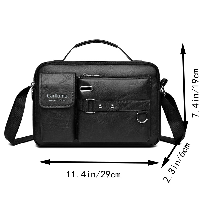 Waterproof Messenger Bag for Men Large Capacity Laptop Briefcase Retro Work Shoulder Bag