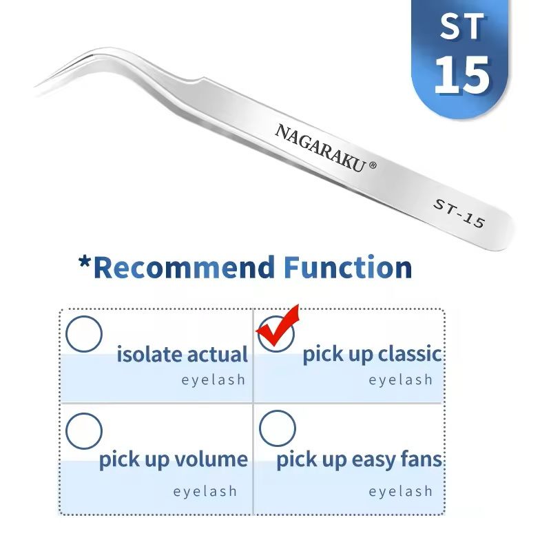 Womens Stainless Steel Eyelash Extension Tweezers