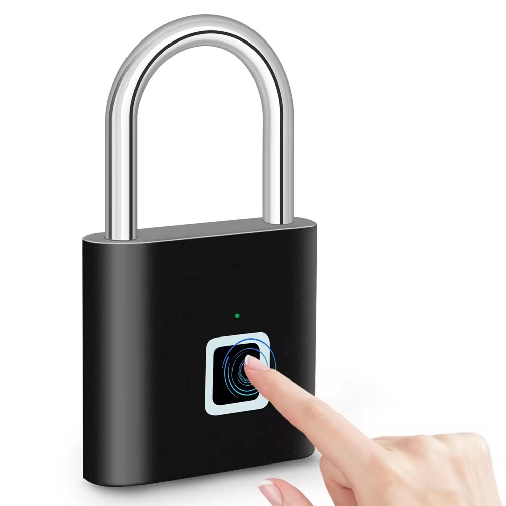 Smart Padlock Waterproof Fingerprint Lock Portable USB Charging Anti-theft Zinc