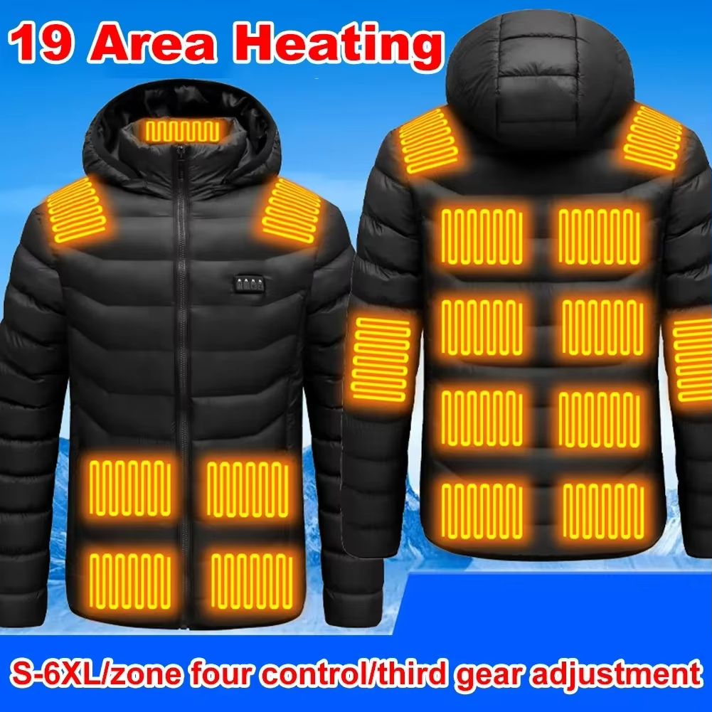 Unisex Rechargeable Electric Heating Jacket with 3 Heat Levels – Windproof Thermal Outerwear for Camping, Fishing, Skiin