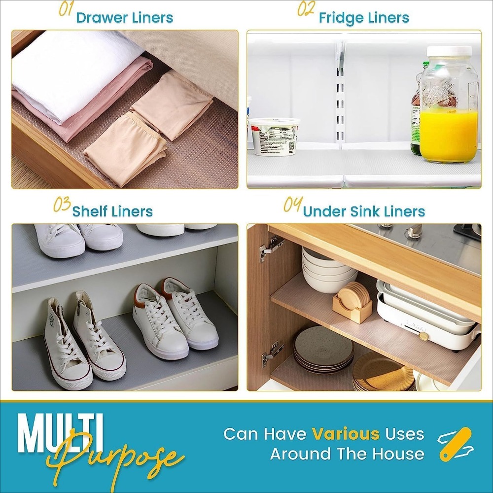Waterproof Kitchen Shelf Liner – Non-Slip Cabinet & Drawer Liner, Easy Clean & Durable Mat