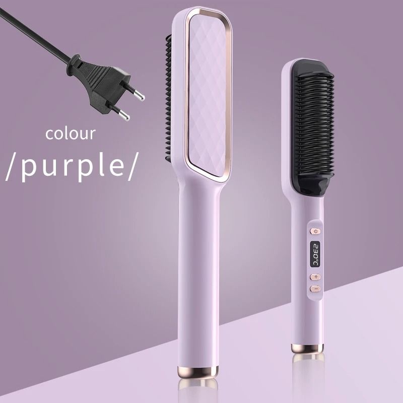 Electric Hot Comb Straightening Brush with Negative Ion Technology and Anti-Scald Design