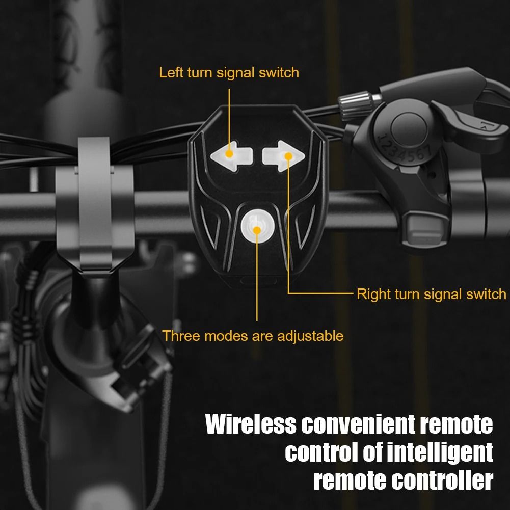 Wireless Bicycle Turn Signal Light USB Rechargeable Rear Safety Lamp
