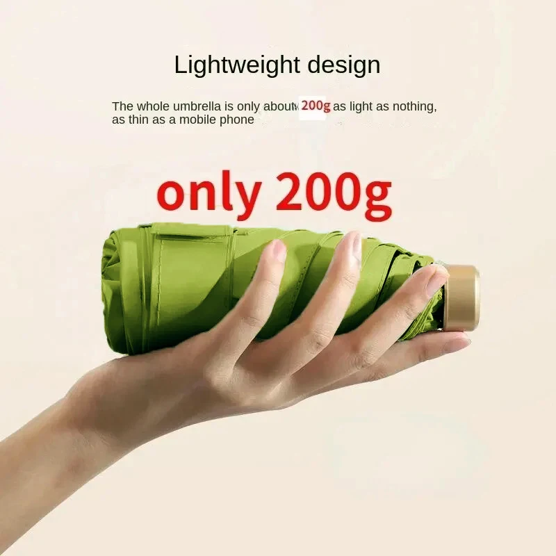 Pocket Rain Umbrella, Mini Sun Umbrella, Sun Shade Parasol Capsule, Vinyl Folding, UV Ultraviolet Protection