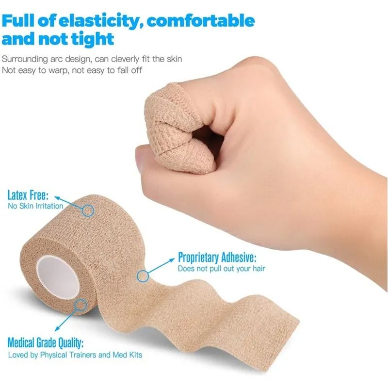 Self Adhesive Elastic Bandage Tattoo Grip Tape 3 Pack Cohesive Wrap