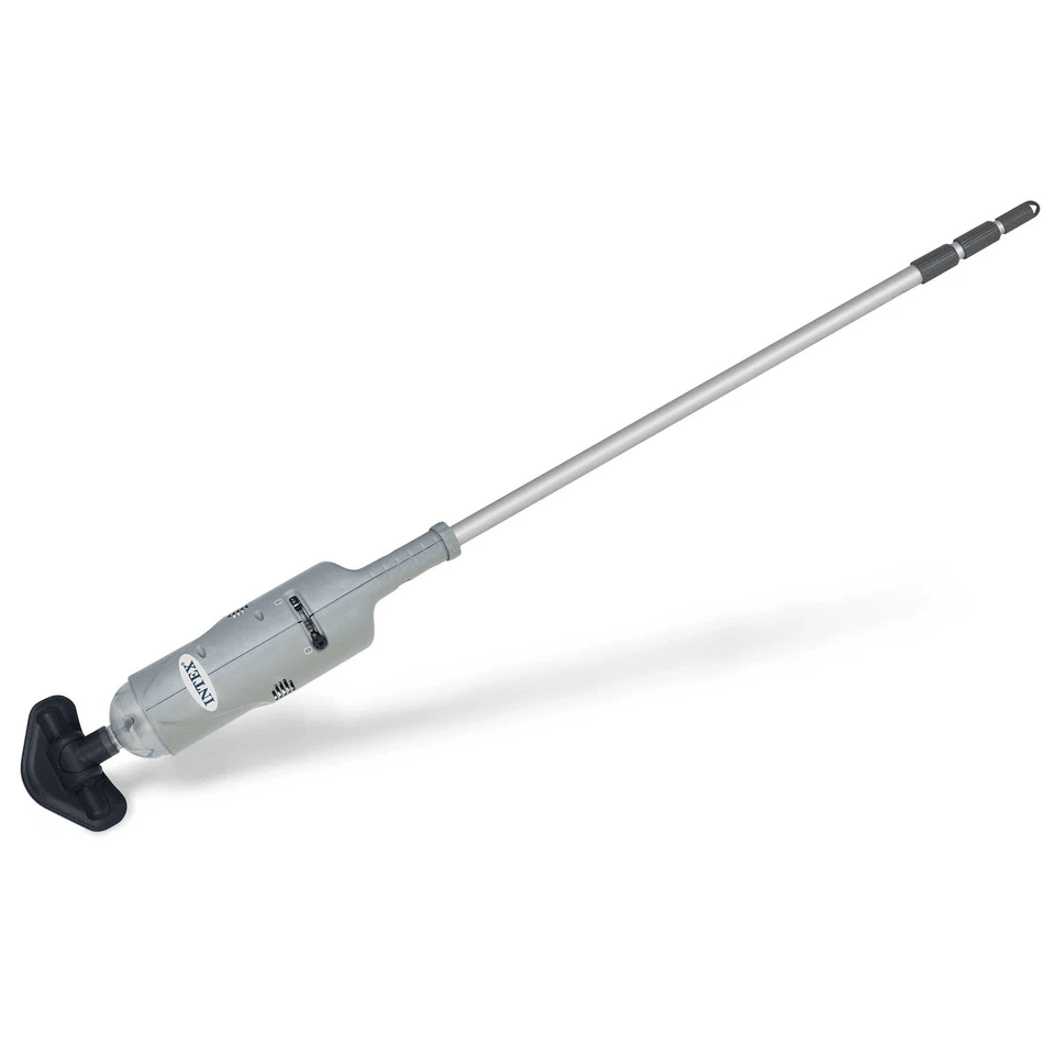 Intex Rechargeable Handheld Above Ground Pool Vacuum, Cordless Spa Cleaner with 2 Brush Heads & Telescopic Pole