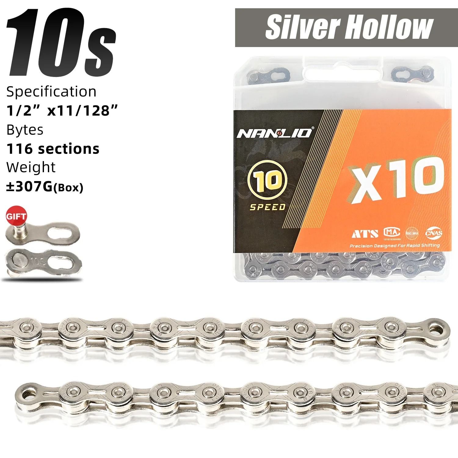 Nanlio Bike Chain X8 X9 X10 X11 X12 Variable Speed 116L 126L
