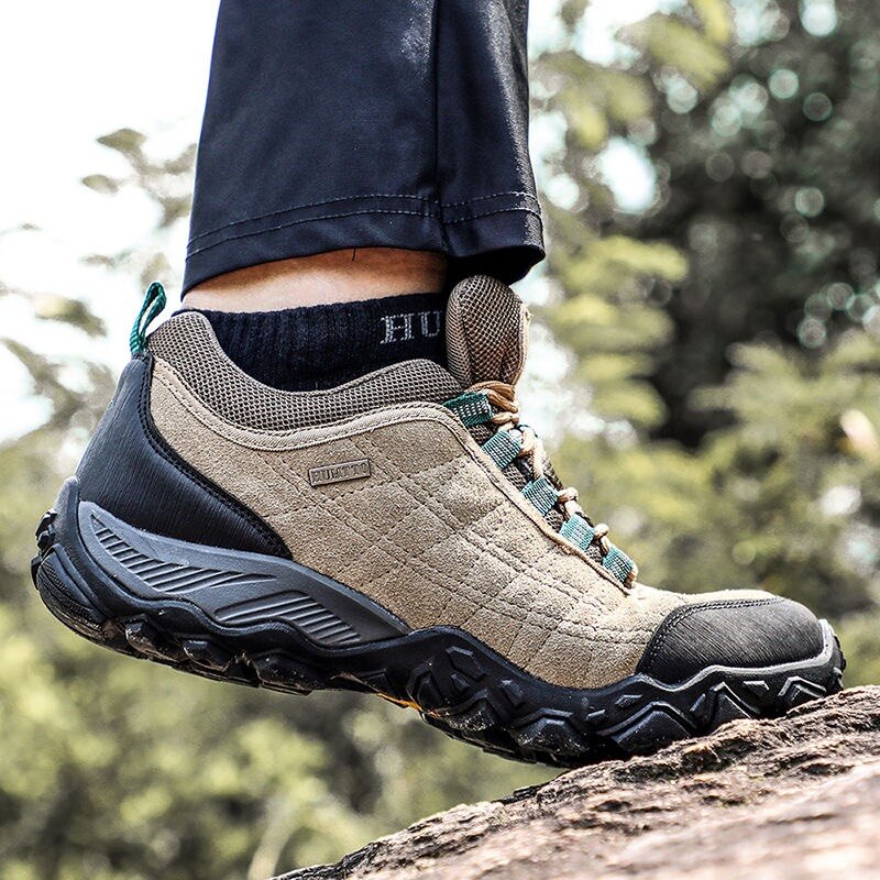 Leather Mens Hiking Shoes Winter Trekking Climbing Sneakers Durable Outdoor Work Boots