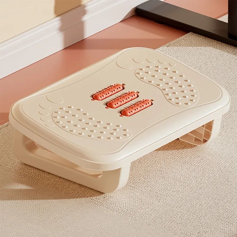 Ergonomic Under Desk Footrest Foot Stool with Massage Rollers for Office