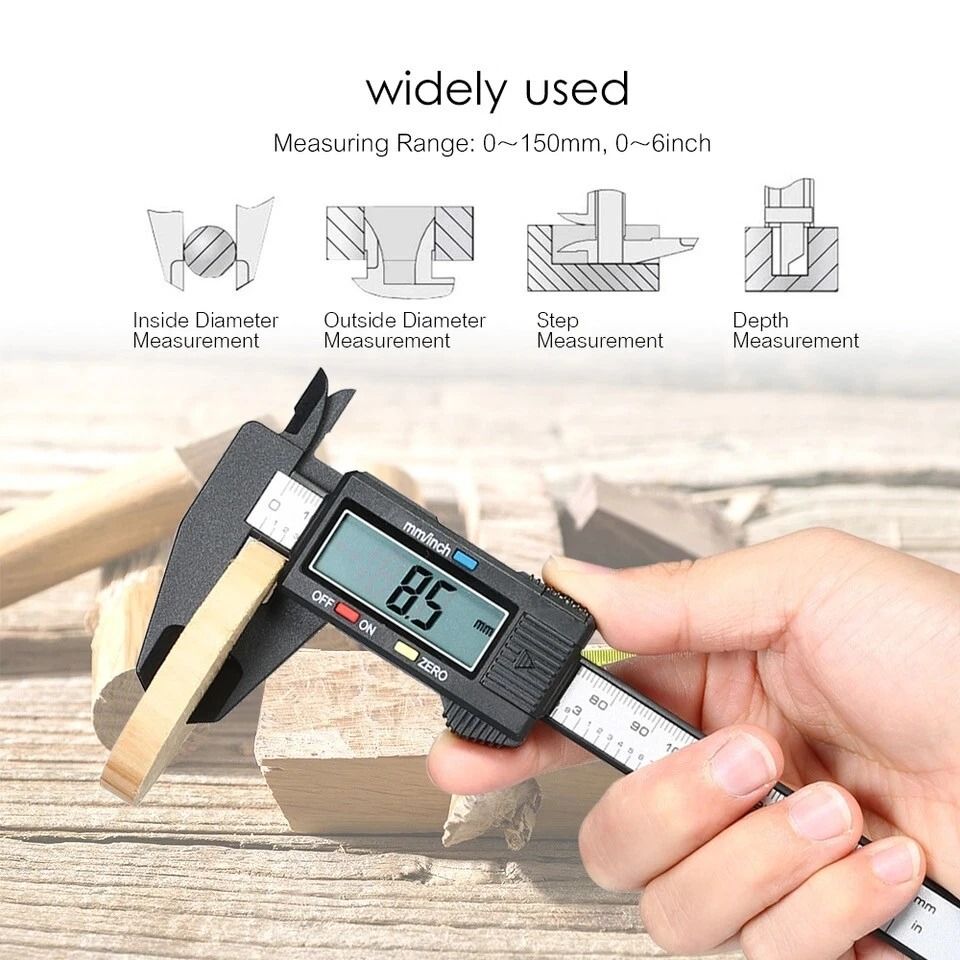 Digital Caliper with LCD Display Lightweight Carbon Fiber Measuring Tool
