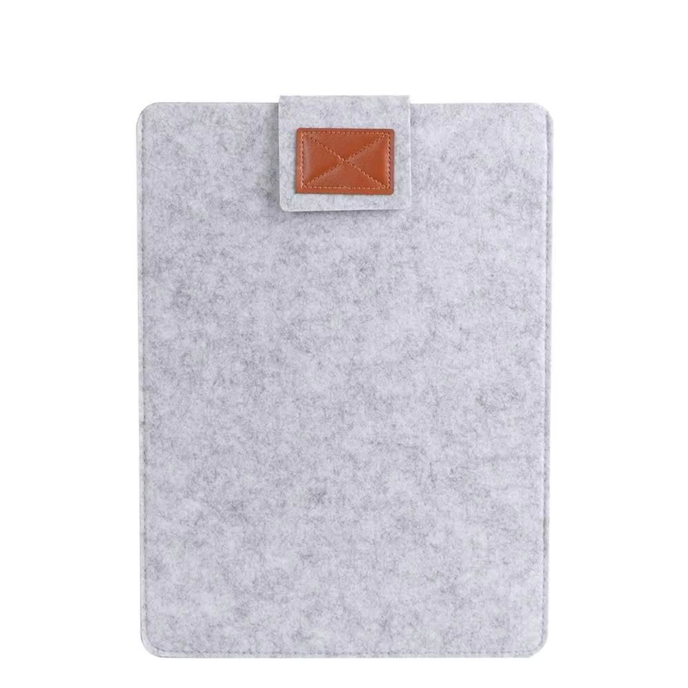 Ultra Thin Wool Felt Laptop Sleeve With PU Leather Stand Case