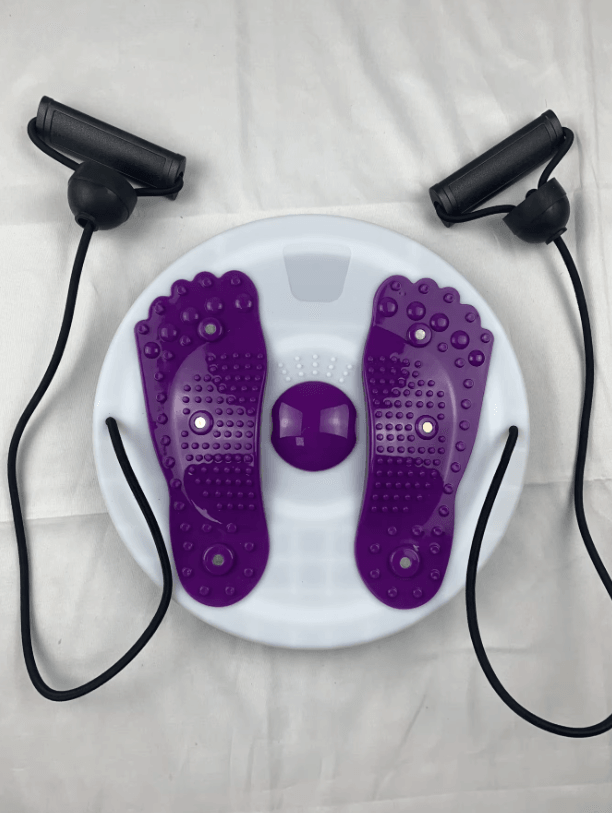 Portable Waist Twisting Disc with Foot Massage and Magnetic Tension for Fitness