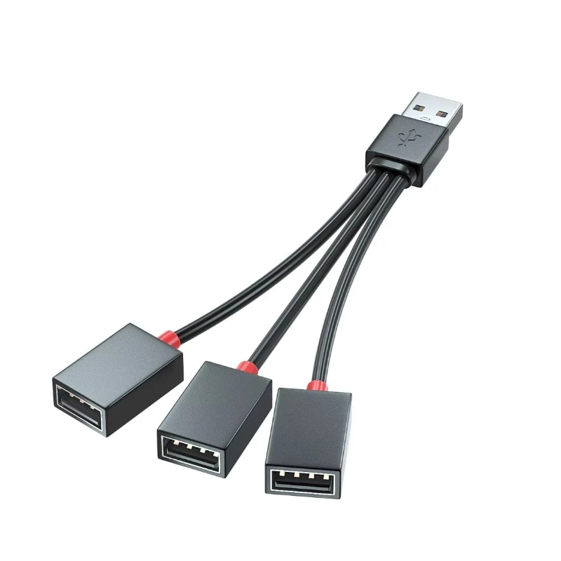 USB HUB Car Adapter, USB Splitter Cable, Multifunction Charger Cord for iPhone, Android, Smart Phones