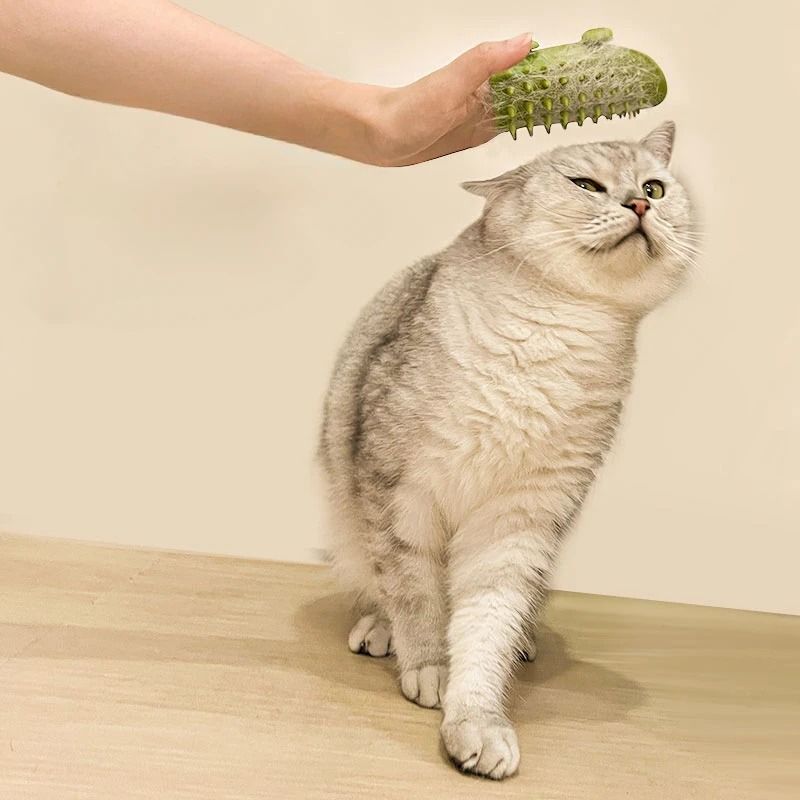 Pet Cat Hair Removal Massage Comb – Silicone Self-Grooming Wall Brush