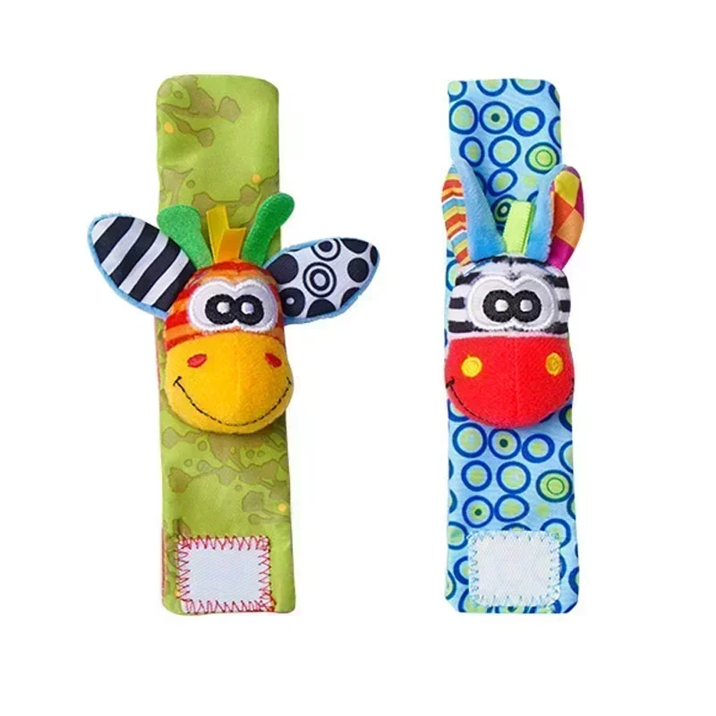 Toddler Socks with Bug Wrist Strap + Rattle Baby Animal Foot Socks Pacifier Toys