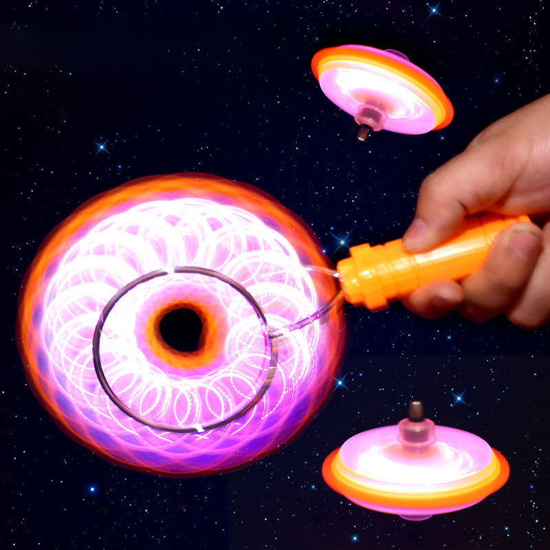 Magnetic Orbit Spinning Top Toy – Creative Hand Cranked LED Luminous Spinning Toy for Kids, Ideal Gift for Children