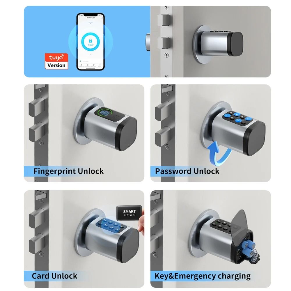 Raykube V1 Smart Cylinder Lock Tuya BLE Fingerprint