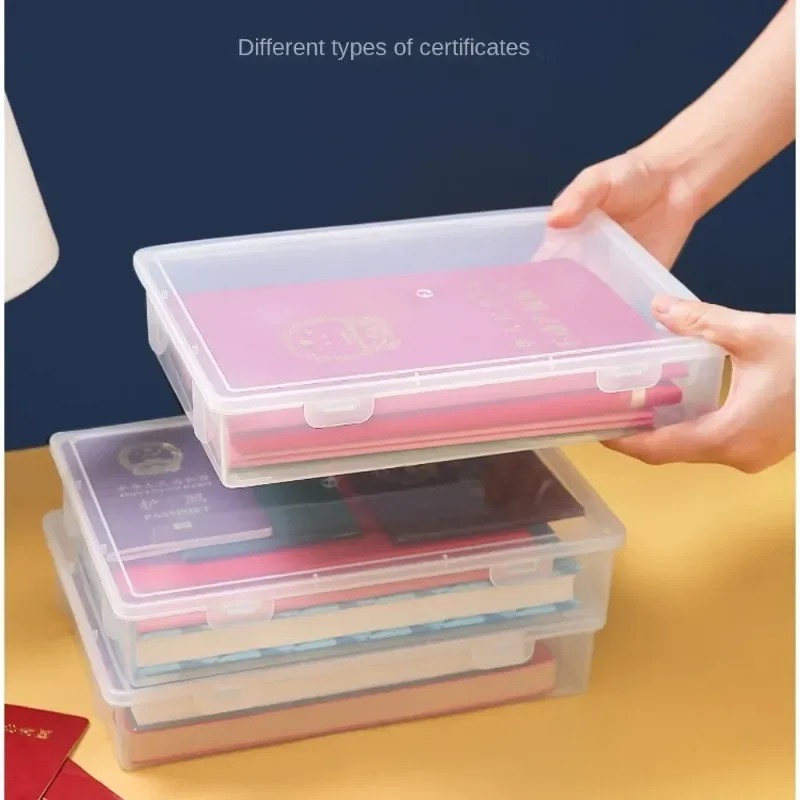 Dust Proof Document Organizer Box, Household Certificate Storage, Registration Book for Important Information