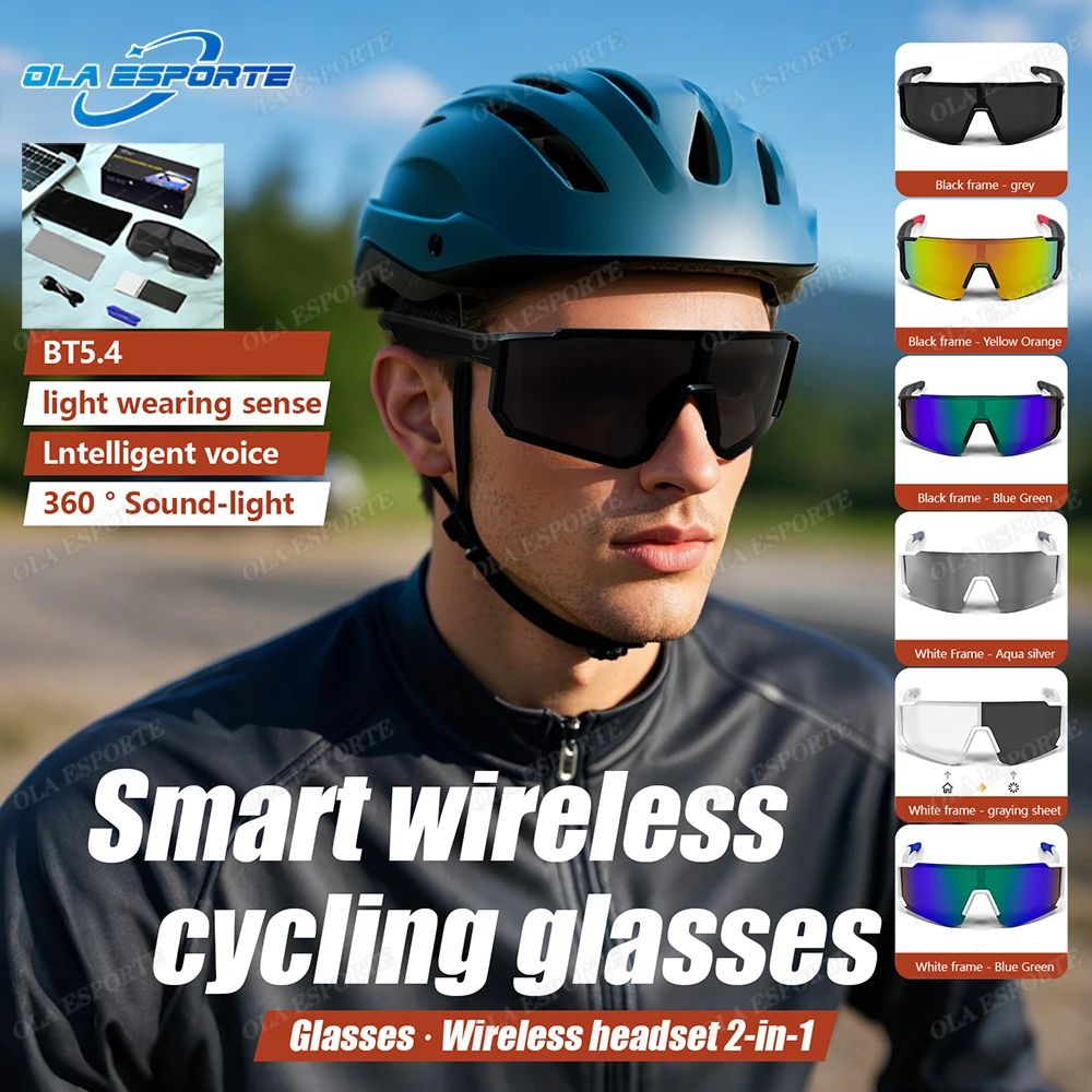 Outdoor Bluetooth Audio Smart Glasses UV Protection Sports Sunglasses