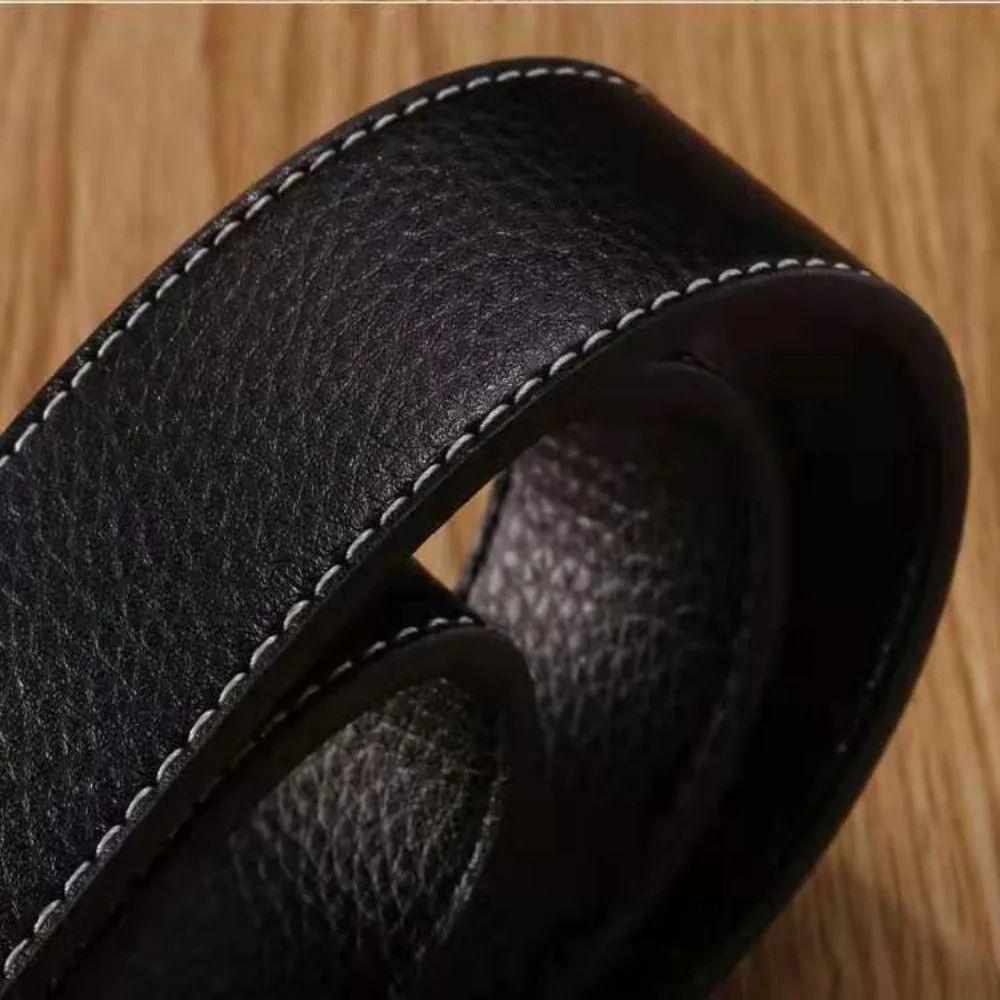 Genuine Leather Belt Gallery | High-Fidelity 3.7cm Luxury Strap & Professional No-Buckle Logic