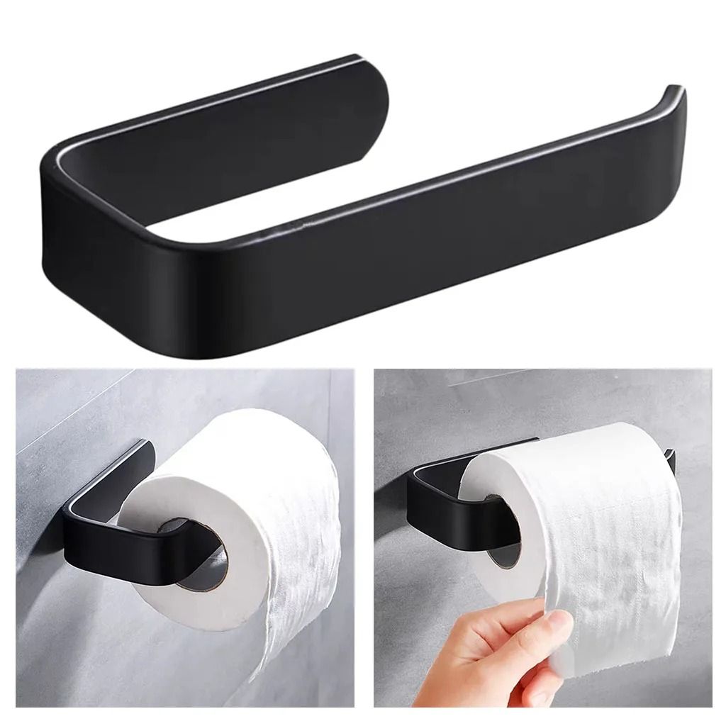 Self Adhesive Wall Mounted Towel Rack Bathroom Towel Holder and Toilet Paper Hanger