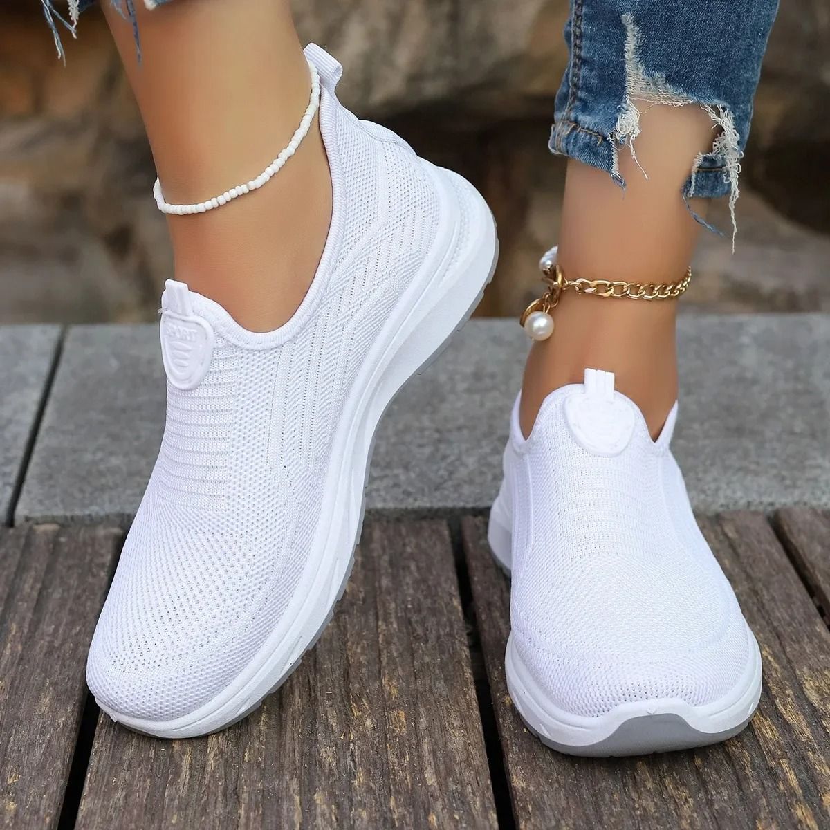 Lightweight Mesh Casual Shoes Women Breathable Soft Sole Summer Flats