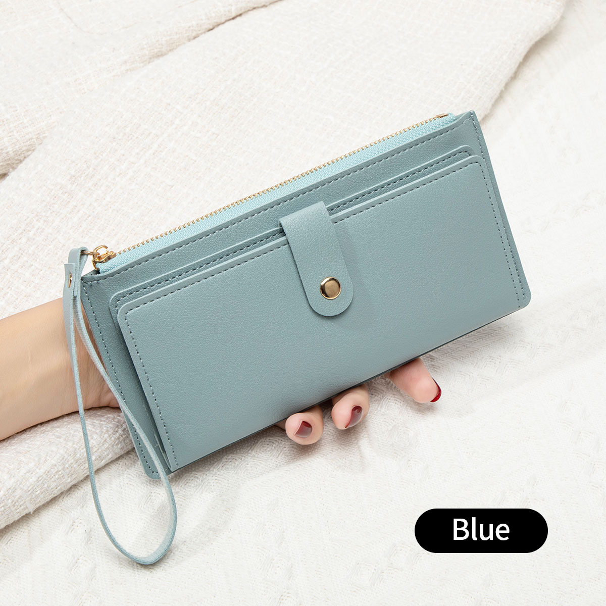 Women's Wallet, Ultra Thin Mini PU Leather Coin Purse, Multifunctional Long Card Bag, Handheld Credit Card Holder