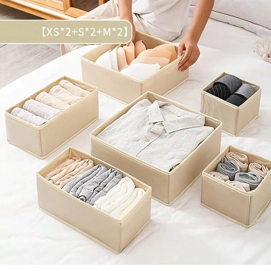 Space-Saving Foldable Underwear Organizer Set Drawer & Closet Storage Boxes (6/12 Pieces)
