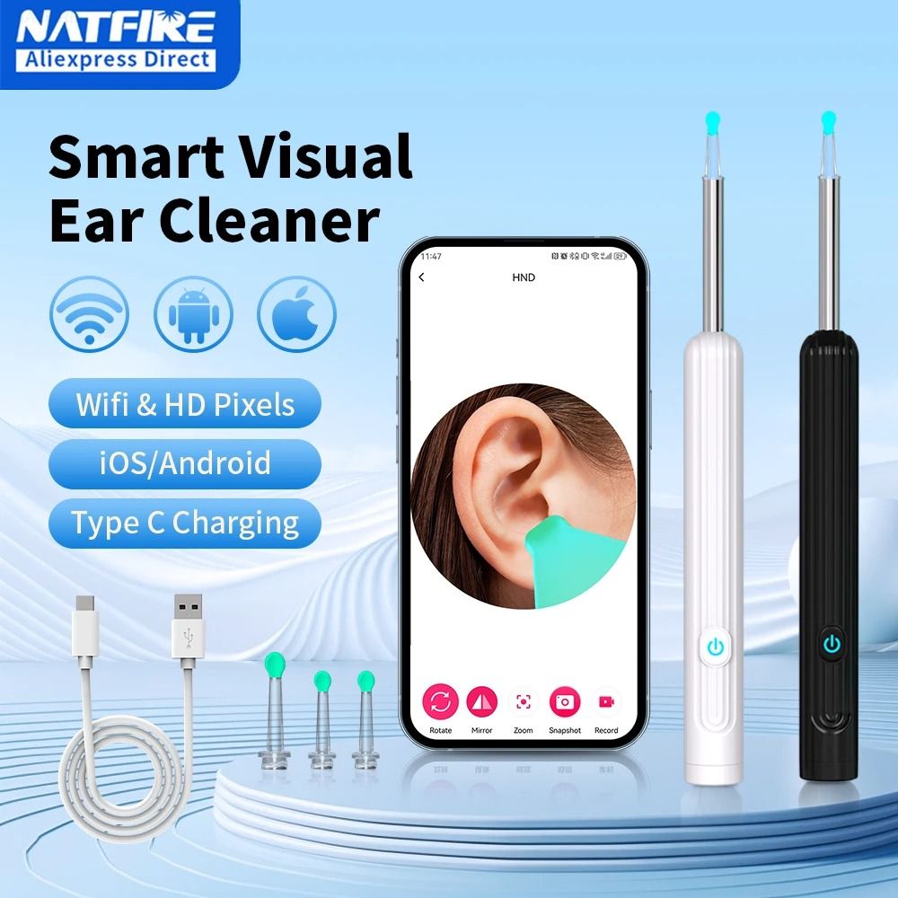 1296P Ultra-HD Smart Visual Ear Cleaner with WiFi Camera