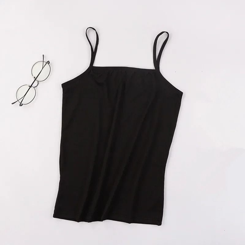 Women Slim Fit Camisole Crop Top Stretch Tank Vest Summer Layering Basic