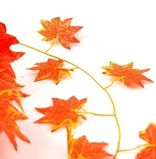 2.3M Artificial Maple Leaf Garland – Vibrant Autumn Maple Leaf Vine for Seasonal Decor