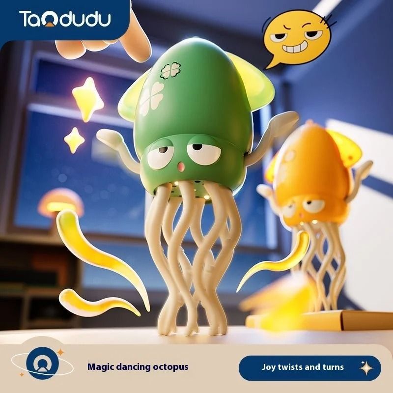 Kids Electric Octopus Toy Interactive Sound Light Rechargeable Crawling Toy