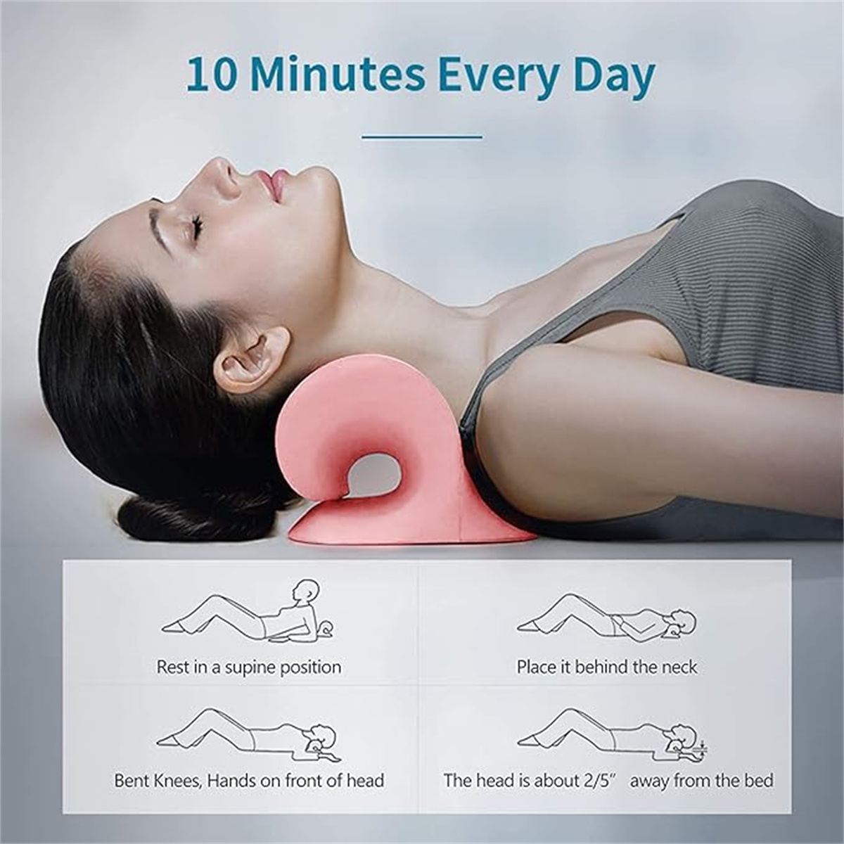 C-Shaped Neck Pillow for TMJ Relief & Cervical Spine Alignment